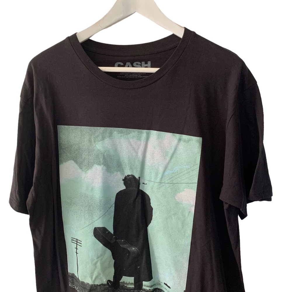 NEW Johnny Cash Graphic Band T Shirt Men Medium & XL Black & Green Cotton - Picture 3 of 9